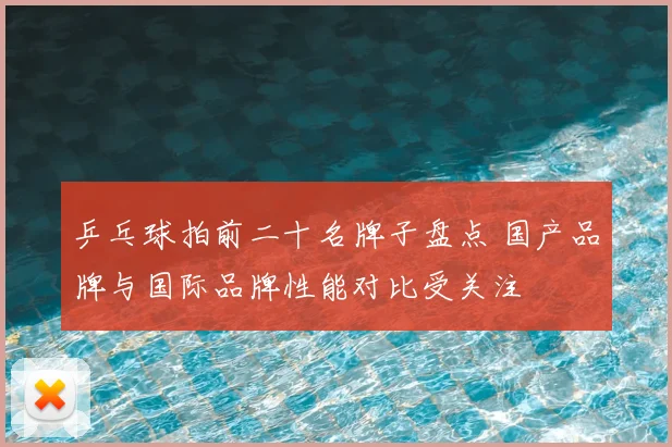 乒乓球拍前二十名牌子盘点 国产品牌与国际品牌性能对比受关注